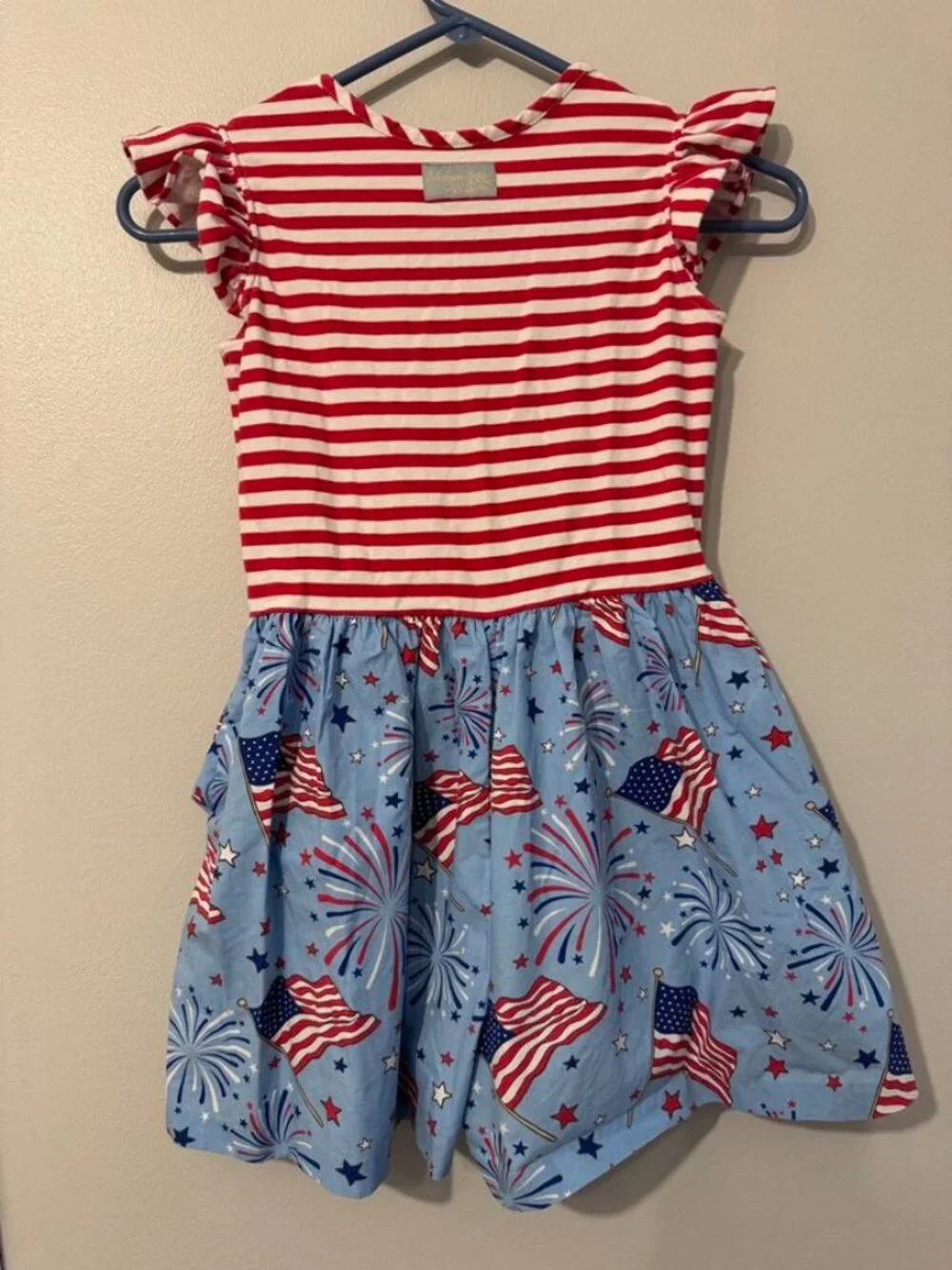Eleanor Rose Girls 8-10 Patriotic 4th of July Flag Fireworks Romper